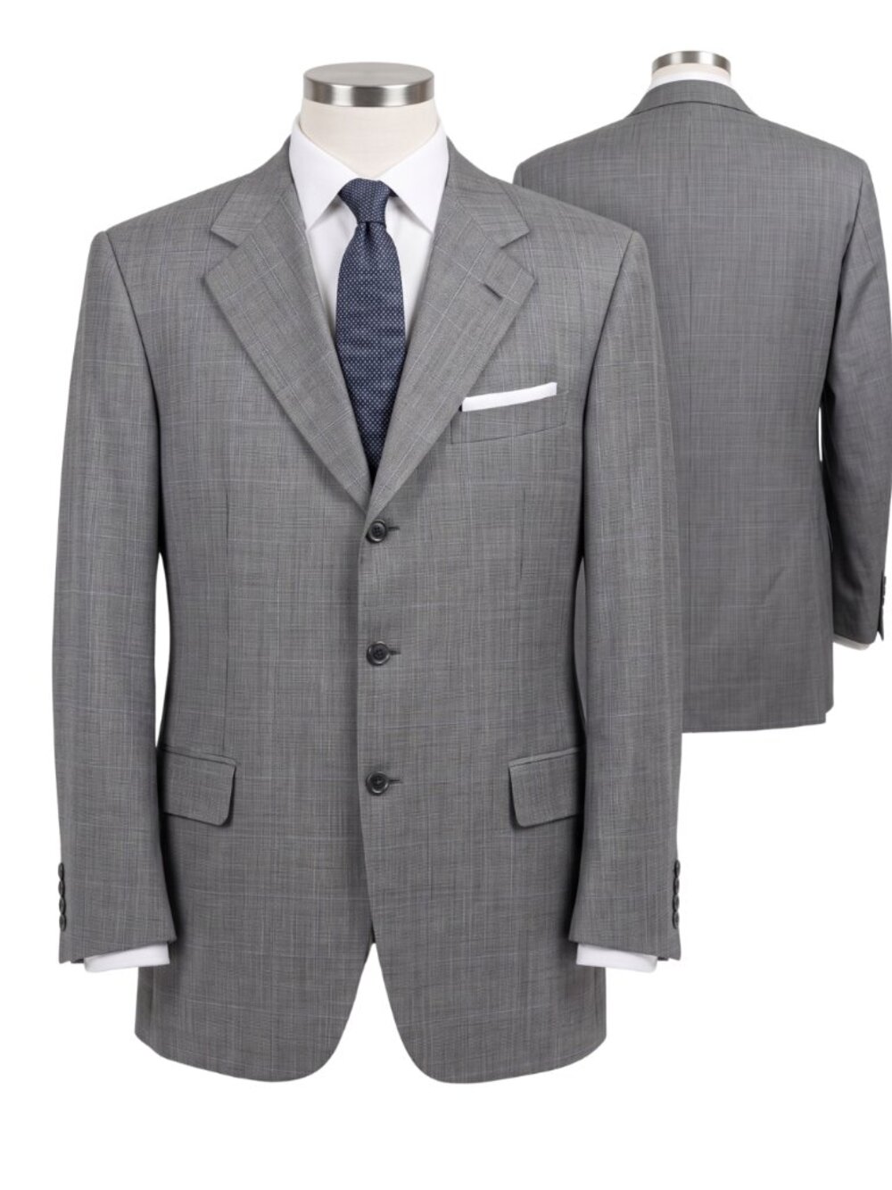 Brioni Nomentano Sport Coat 42R Gray Windowpane Wool Silk Italy